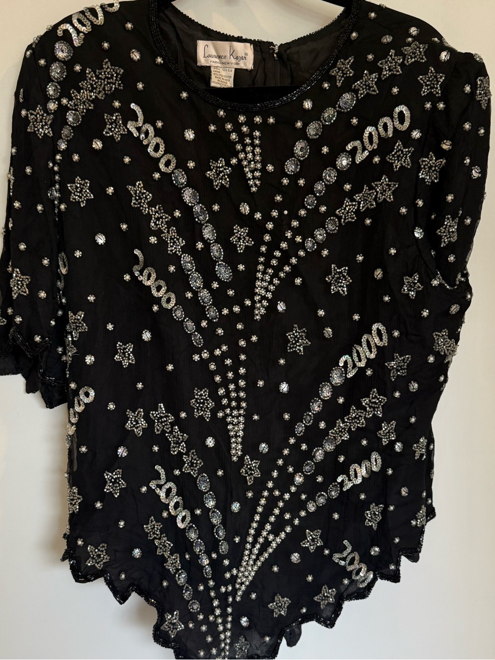 Vintage Y2K Laurence Kazar beaded top